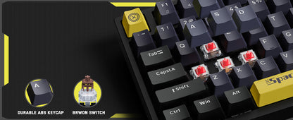 ONIKUMA G38 Mechanical Feel Gaming Keyboard, RGB Backlit, for PC, Laptop, PS4, PS5